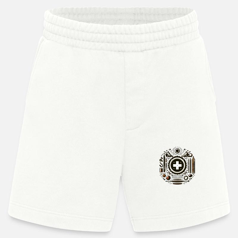 Elemente Frei mit Schweizerkreuz - Heavyweight Shorts - made by SPREAD  - OFF WHITE