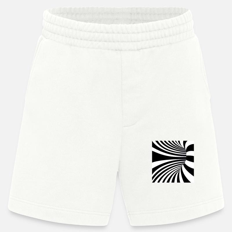 Hypnotic Black and White Art - Heavyweight Shorts - made by SPREAD - OFF WHITE