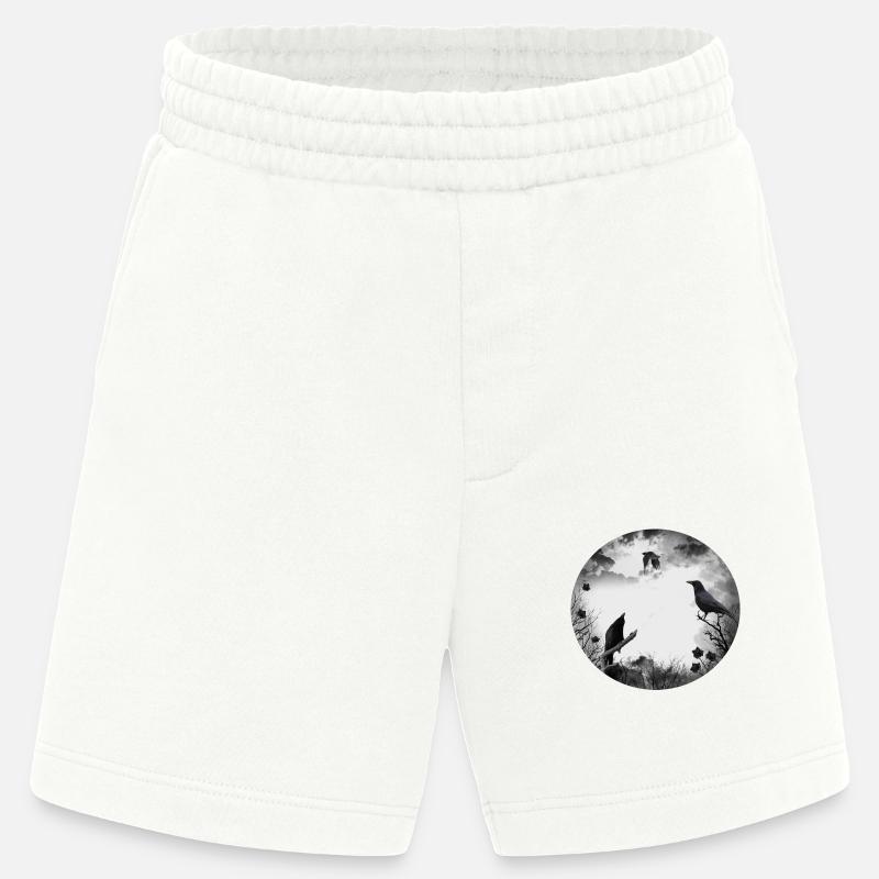 Gothic, crows, ravens - Heavyweight Shorts - made by SPREAD  - OFF WHITE