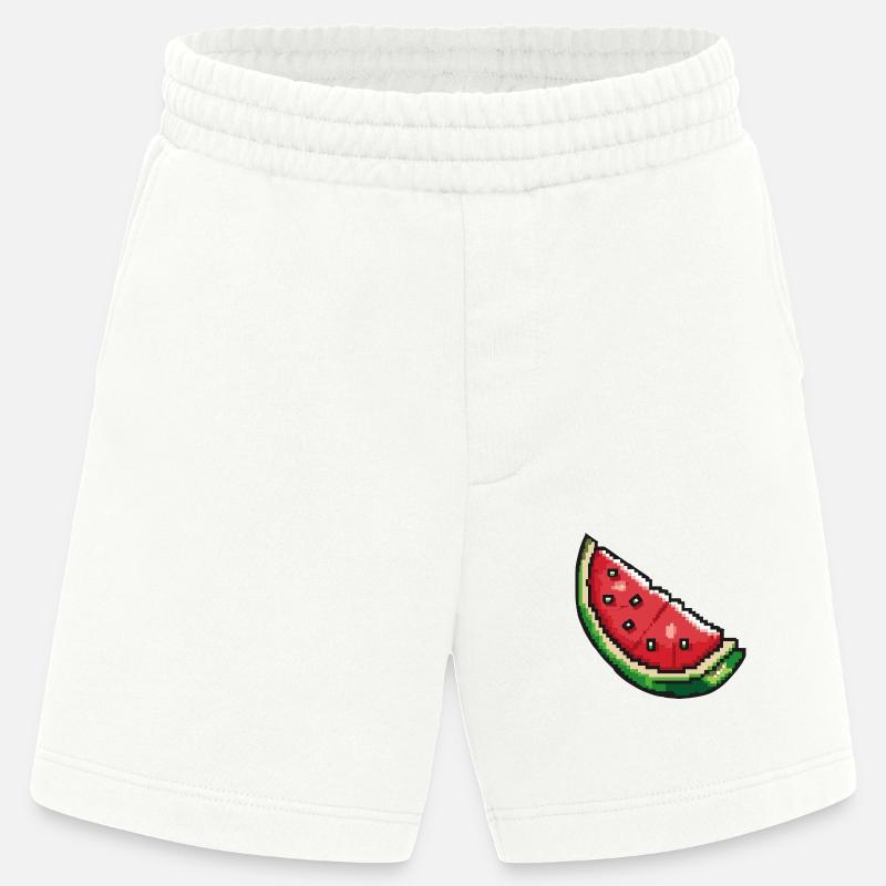 Pastèque Pixel Gamer - Short bio épais fabriqué en UE - OFF WHITE
