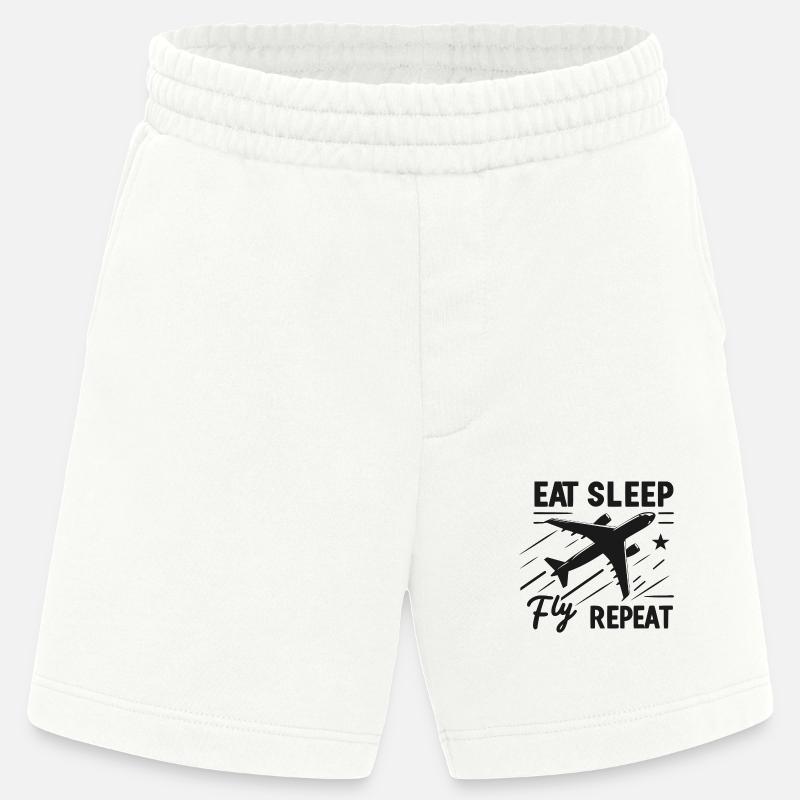 Manger dormir Mouche Répéter - Short bio épais fabriqué en UE - OFF WHITE