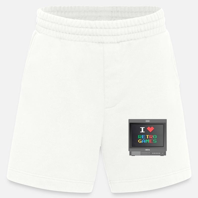 PVM Lover - Retrogames (Schwarz) - Heavyweight Shorts - made by SPREAD - OFF WHITE