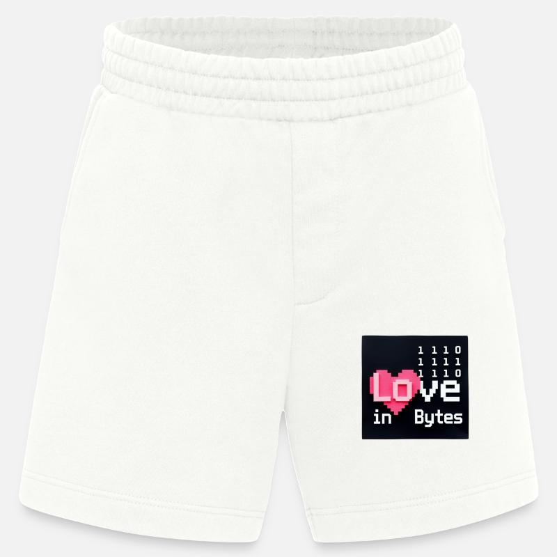 Liebe in Bytes Pixel Art - Heavyweight Shorts - made by SPREAD  - OFF WHITE