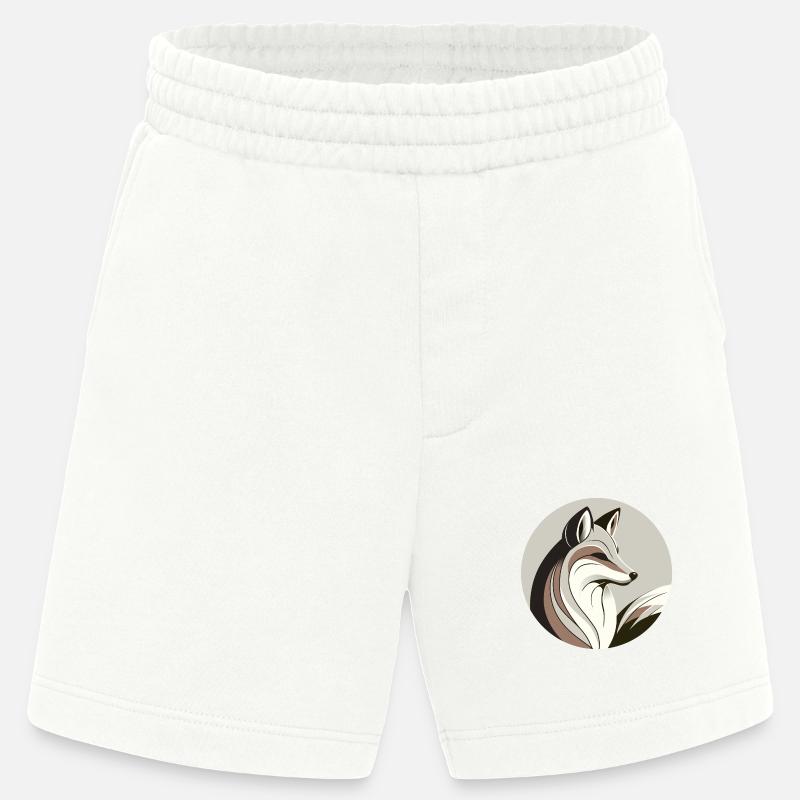 Fox in a circle - Heavyweight Shorts - made by SPREAD - OFF WHITE