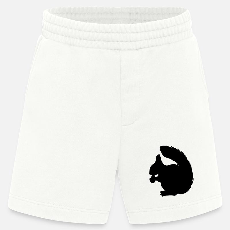 Eichhörnchen mit Nussschattenfigur - Heavyweight Shorts - made by SPREAD  - OFF WHITE