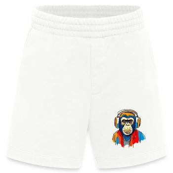 Affe mit Kopfhörern - Heavyweight Shorts - made by SPREAD  - OFF WHITE - Vorne