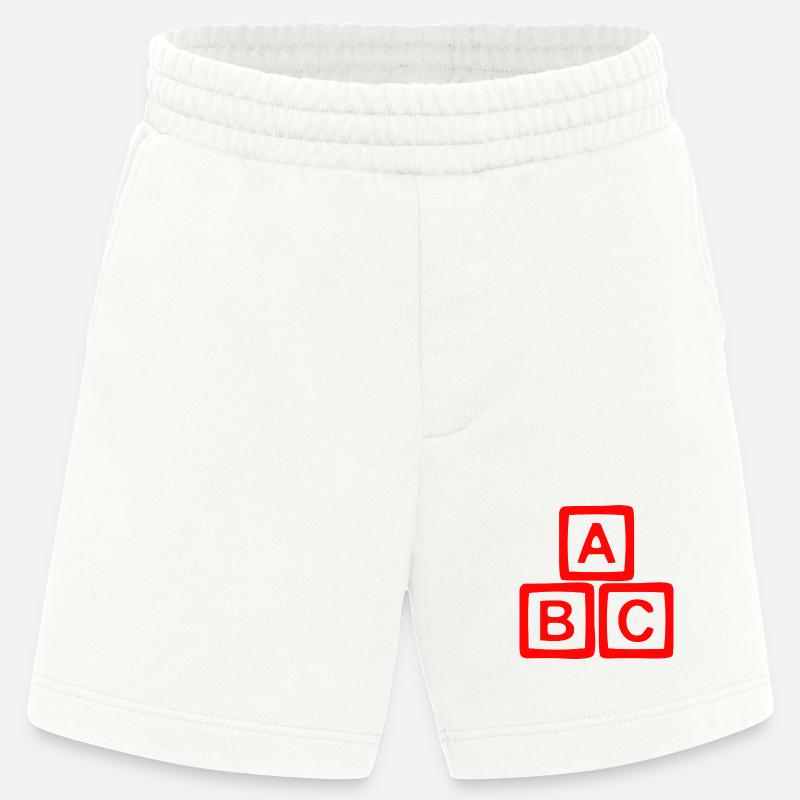 Conception contrastée de bloc ABC - Short bio épais fabriqué en UE - OFF WHITE