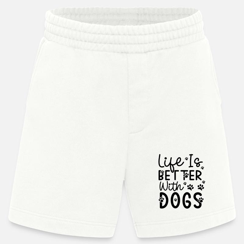 Monochrome Minimal Abstract Pattern - Heavyweight Shorts - made by SPREAD - OFF WHITE