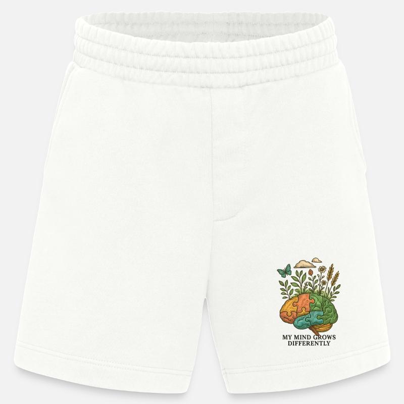 Brain grows differently - Heavyweight Shorts - made by SPREAD  - OFF WHITE