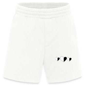 Coeur Trois Coeurs Symbole Deux Parties Amour - Short bio épais fabriqué en UE - OFF WHITE - Devant