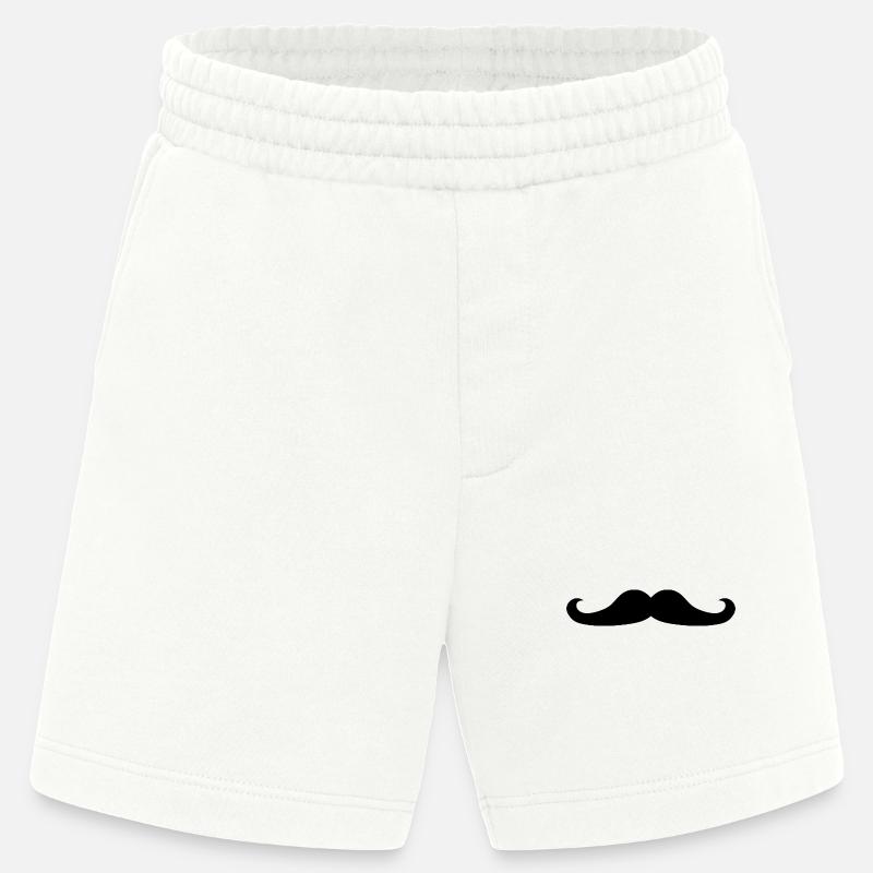 schwarzer Schnurrbart - Heavyweight Shorts - made by SPREAD  - OFF WHITE