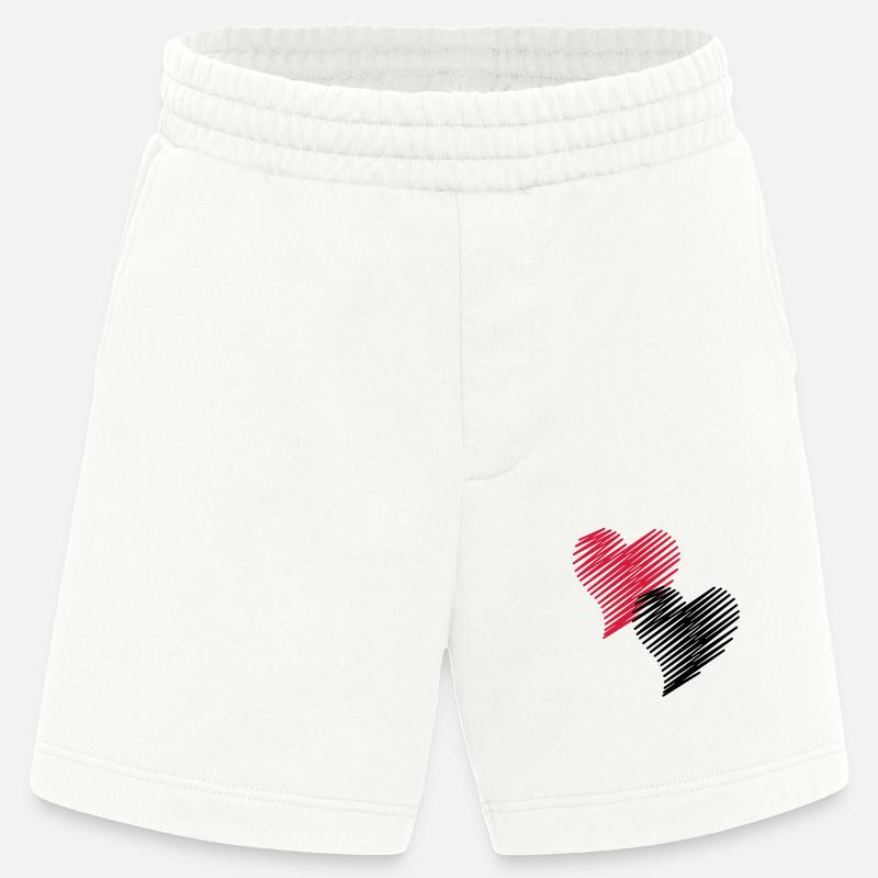 2 Herzen - Heavyweight Shorts - made by SPREAD  - OFF WHITE