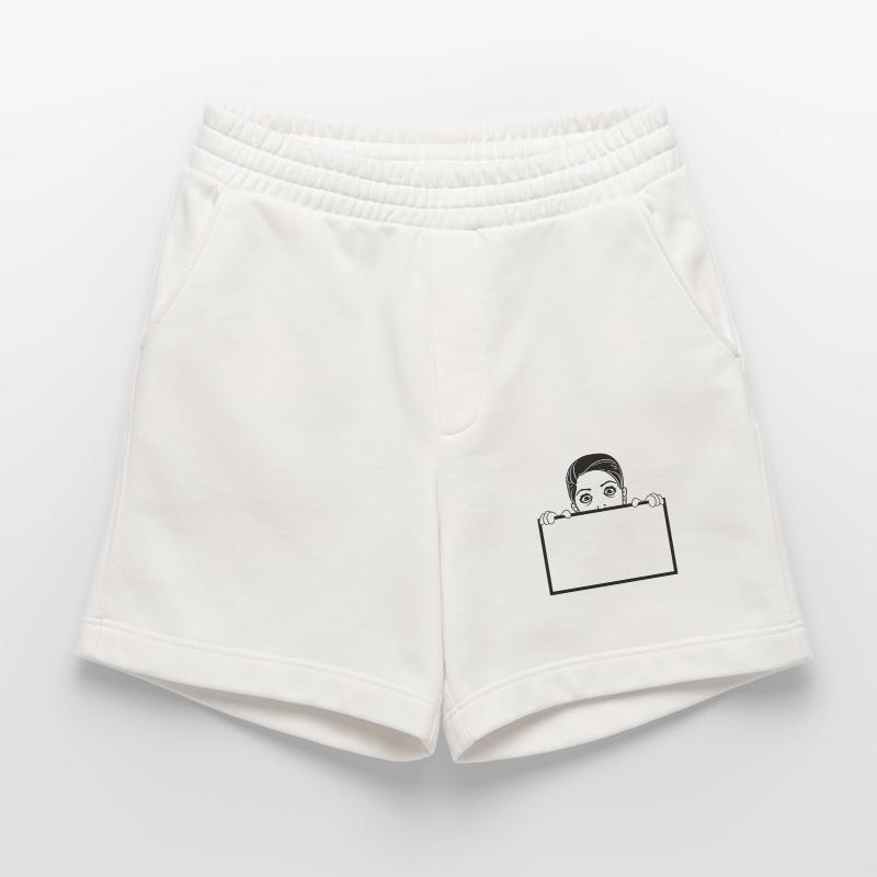text shield hide edge wall write crazy Heavyweight Shorts - made by SPREAD 