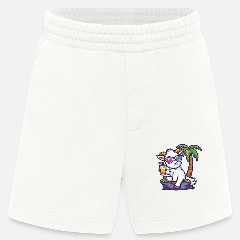 Bergziege Sommer Strand Comic - Heavyweight Shorts - made by SPREAD  - OFF WHITE