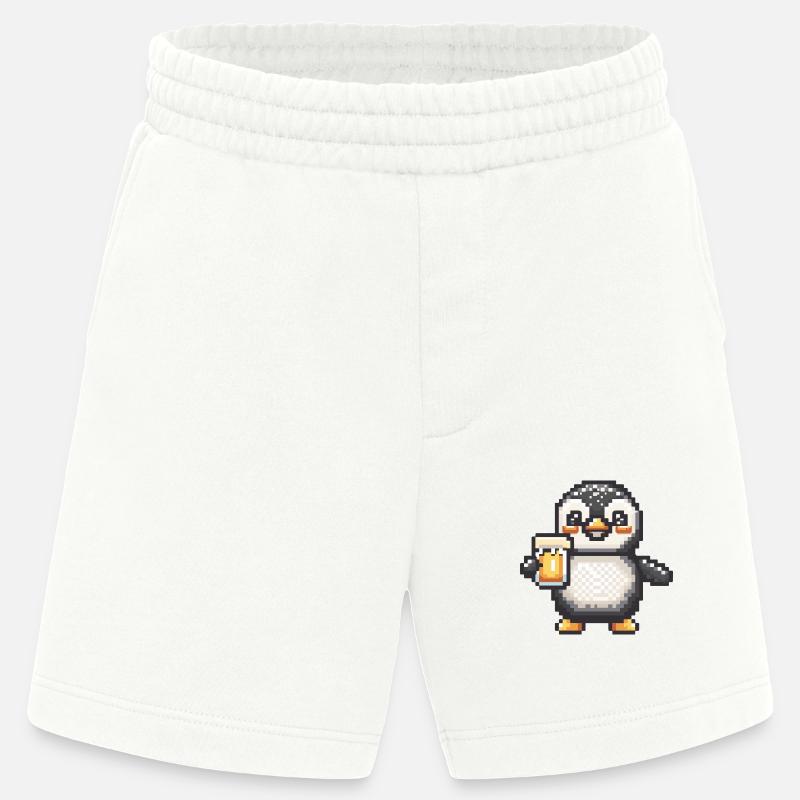 Pinguin Bier Pixel - Heavyweight Shorts - made by SPREAD  - OFF WHITE