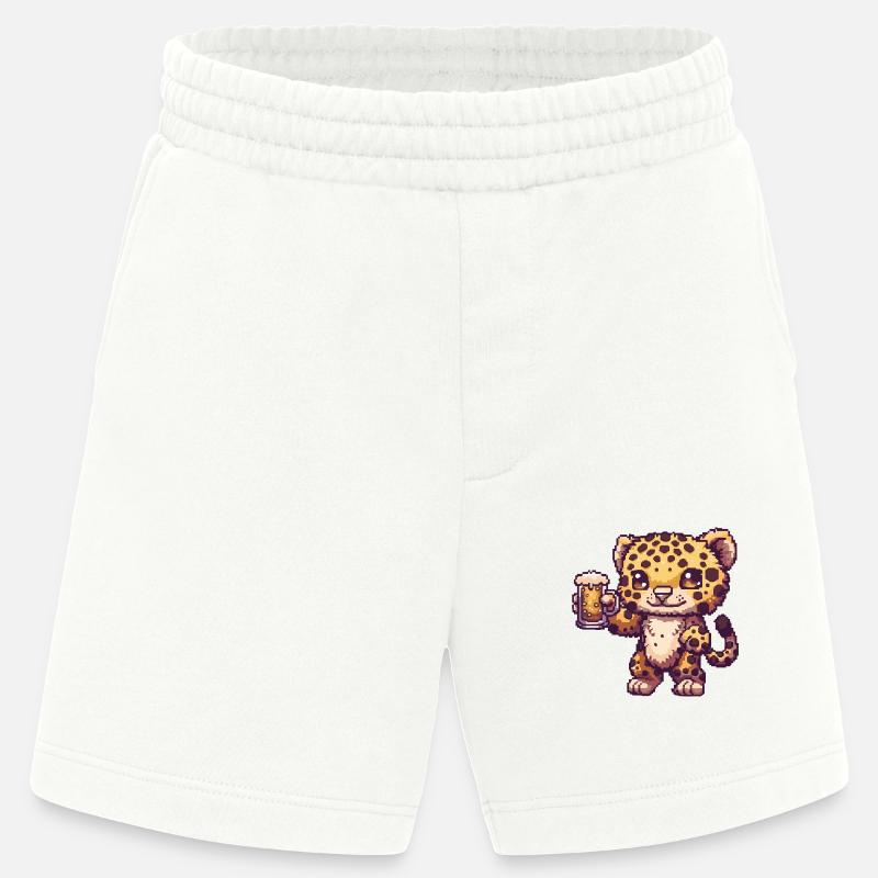 Leopard Bier Pixel - Heavyweight Shorts - made by SPREAD - OFF WHITE