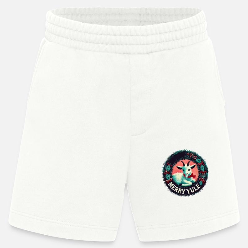 Joyeuse chèvre de Noël - Short bio épais fabriqué en UE - OFF WHITE