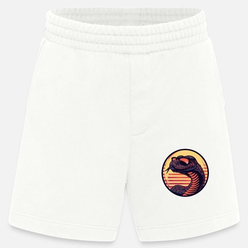 Schlange Kobra Comic Cool - Heavyweight Shorts - made by SPREAD - OFF WHITE