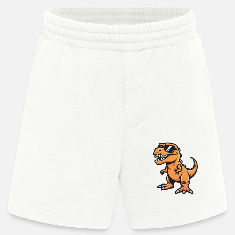 Dinosaur T-Rex Cool Comic - Heavyweight Shorts - made by SPREAD  - OFF WHITE