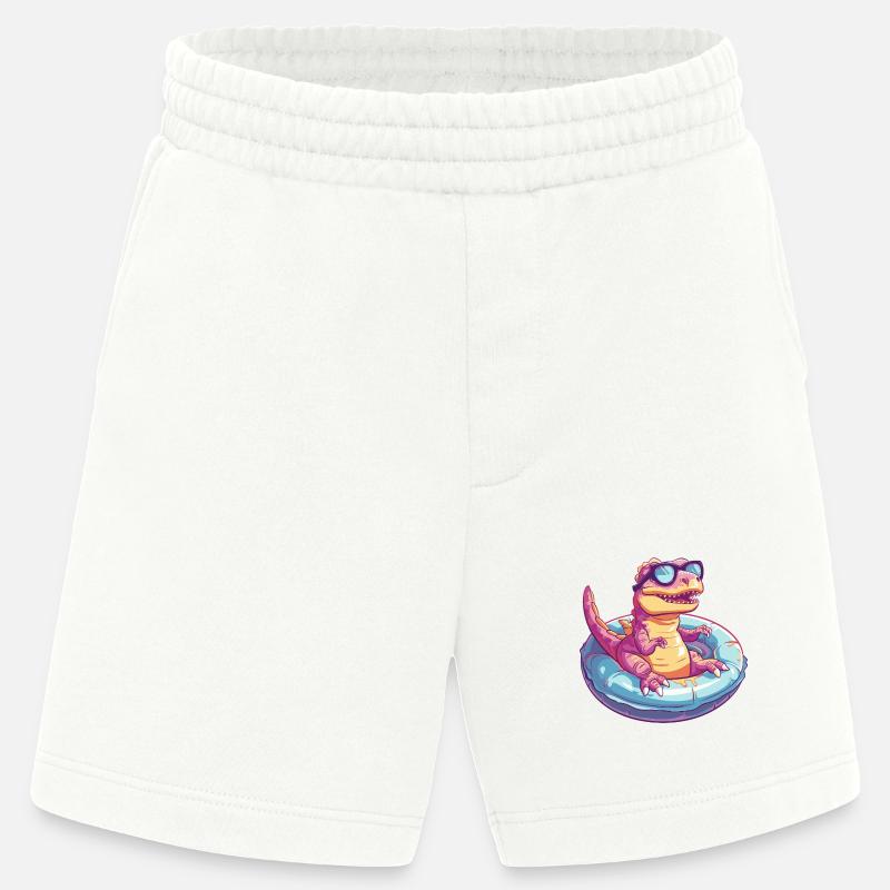Dinosaur T-Rex Comic Cool - Heavyweight Shorts - made by SPREAD  - OFF WHITE