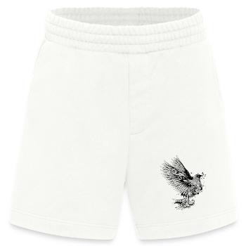 Zeichnung einer ornamental verzierten Taube - Heavyweight Shorts - made by SPREAD  - OFF WHITE - Vorne
