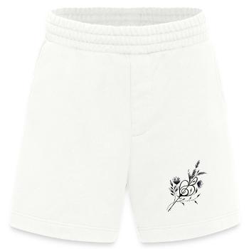 Violinschlüssel Zeichnung Musik Herz und Blumen - Heavyweight Shorts - made by SPREAD  - OFF WHITE - Vorne