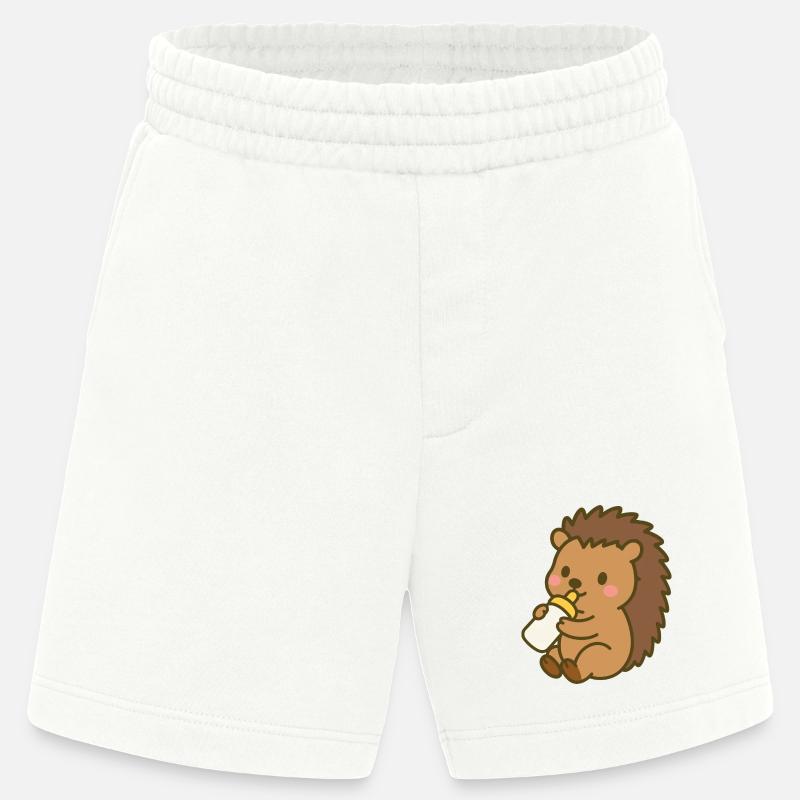 Igelchen mit Milchflasche - Heavyweight Shorts - made by SPREAD  - OFF WHITE