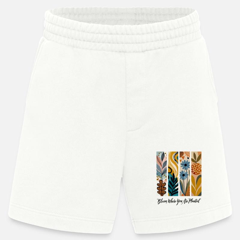 Blühende Botanische Panel-Collage - Heavyweight Shorts - made by SPREAD  - OFF WHITE