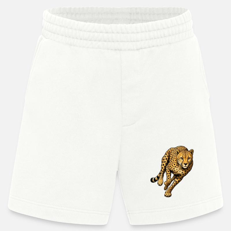Leopard Print Wild Pattern - Heavyweight Shorts - made by SPREAD  - OFF WHITE