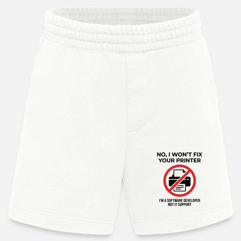 Programmer: not IT support - Heavyweight Shorts - made by SPREAD - OFF WHITE