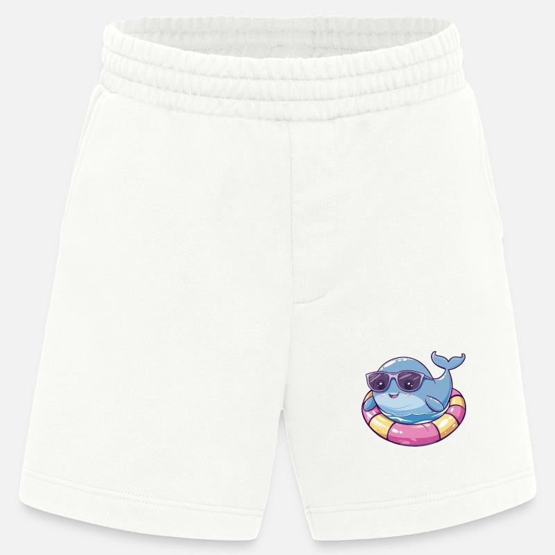 Whale Comic Cool - Heavyweight Shorts - made by SPREAD  - OFF WHITE