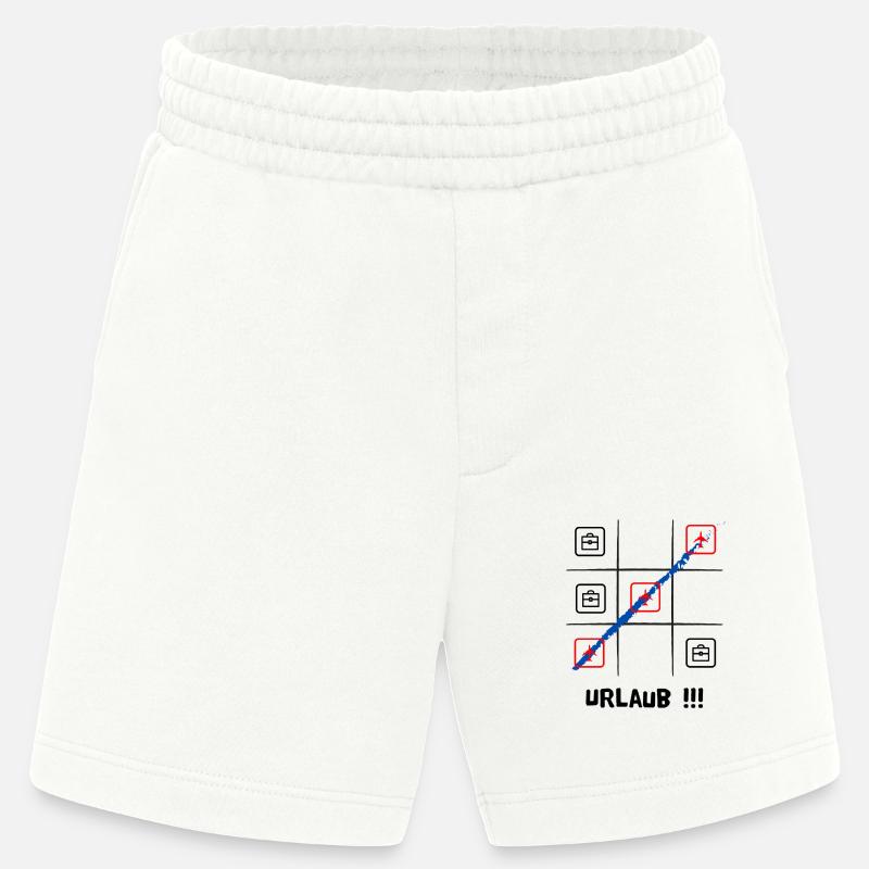 Tik tak to oder Käsekästchen, Urlaub oder Arbeit - Heavyweight Shorts - made by SPREAD  - OFF WHITE