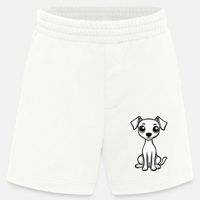 Whippet Dog Comic Cute - Heavyweight Shorts - made by SPREAD - OFF WHITE