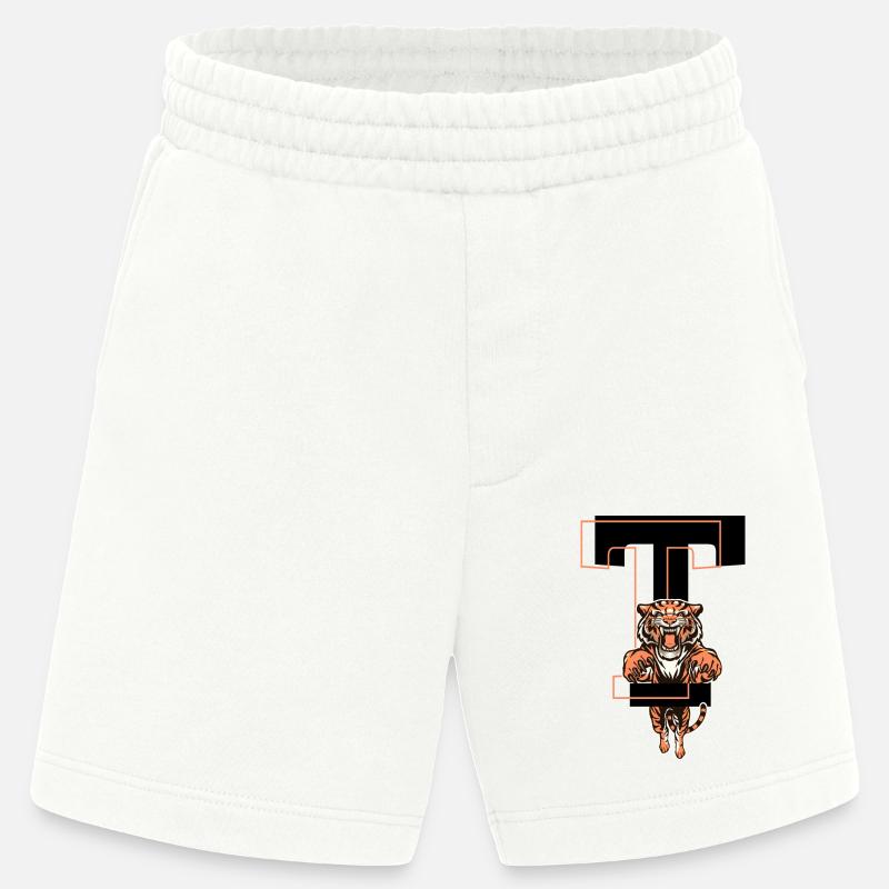 Tiger Buchstabe T - Geschenkidee - Heavyweight Shorts - made by SPREAD - OFF WHITE