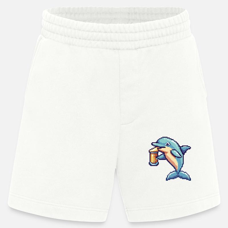 Delfin Bier Pixel - Heavyweight Shorts - made by SPREAD  - OFF WHITE