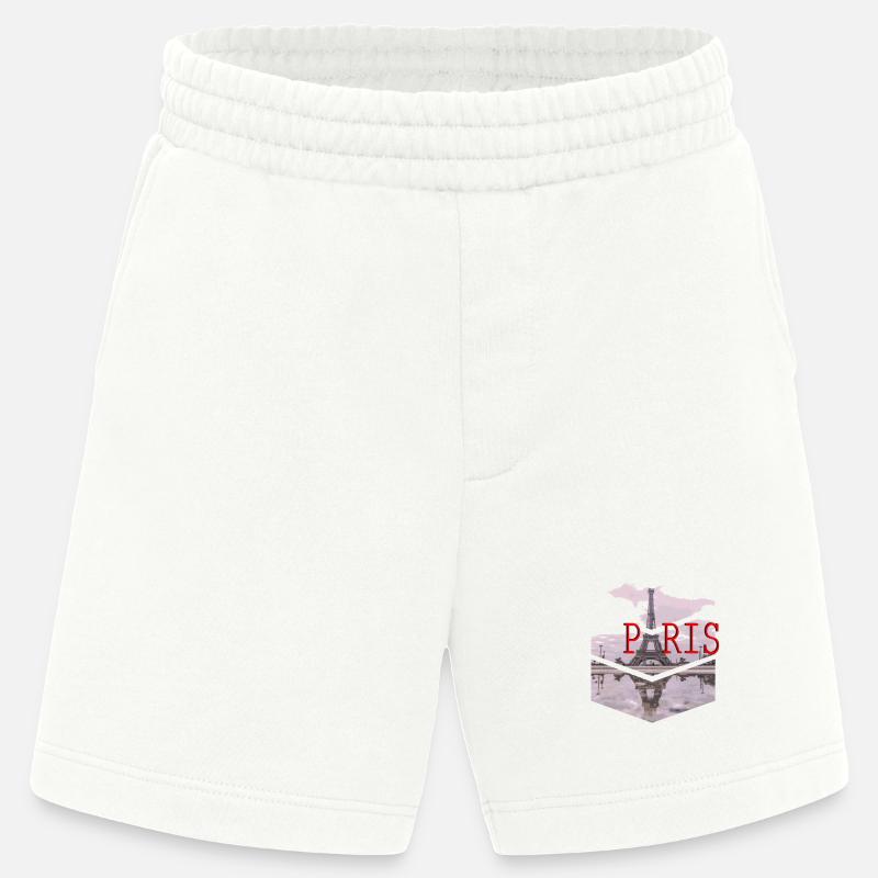 Paris Skyline Eiffelturm Silhouette - Heavyweight Shorts - made by SPREAD  - OFF WHITE