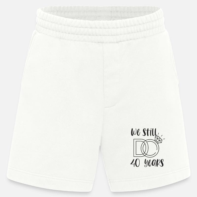 40th Wedding Anniversary Ruby Wedding Wedding Gift - Heavyweight Shorts - made by SPREAD  - OFF WHITE