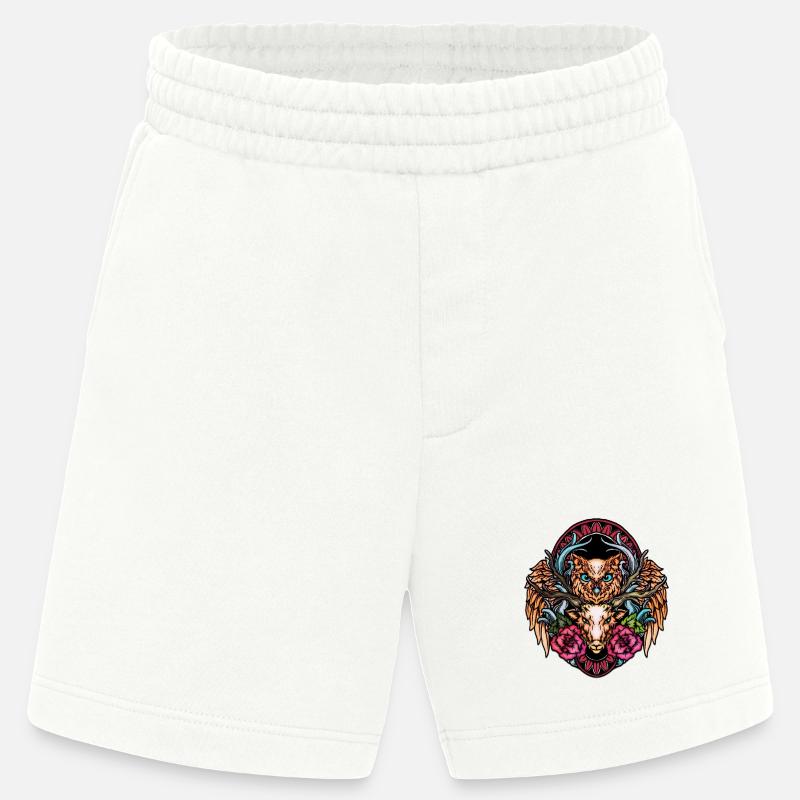 Atemberaubende bunte Eule - Heavyweight Shorts - made by SPREAD  - OFF WHITE