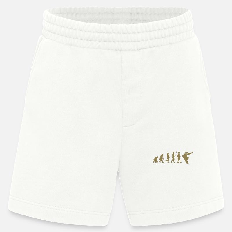 Snowboarder Evolution Idée cadeau - Short bio épais fabriqué en UE - OFF WHITE