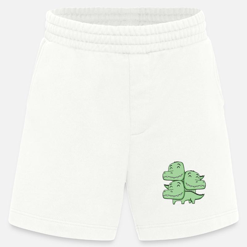 Crocodiles mignons - Crocodile - Short bio épais fabriqué en UE - OFF WHITE