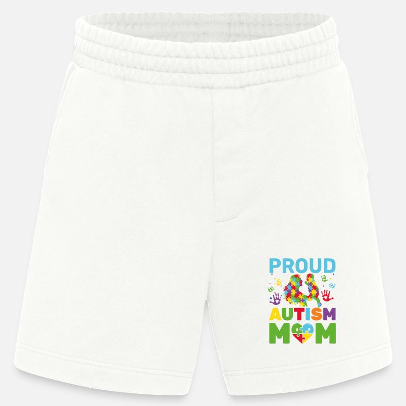 Stolze Autismus-Mutter-Bewusstseinsmutter - Heavyweight Shorts - made by SPREAD  - OFF WHITE