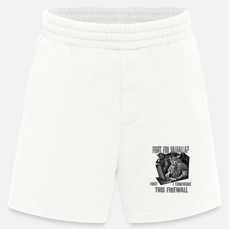 Firewall first Wikingerprogrammierer schwarz weiss - Heavyweight Shorts - made by SPREAD  - OFF WHITE