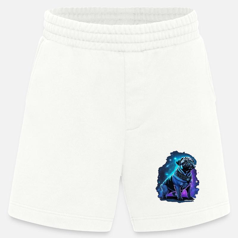 Neon Mops Hund Mitternachtszauber - Heavyweight Shorts - made by SPREAD  - OFF WHITE