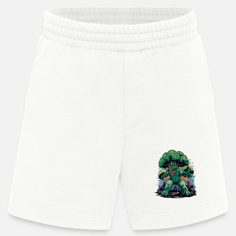 Brokkozilla monstre géant de brocoli - Short bio épais fabriqué en UE - OFF WHITE