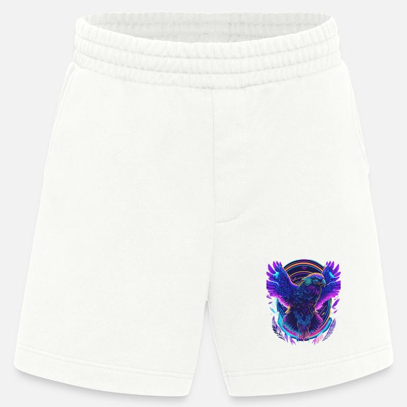 Flying Eagle Synthwave - Heavyweight Shorts - made by SPREAD  - OFF WHITE
