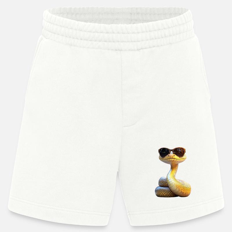 Schlange Python Kobra Mamba Klapperschlange Snake - Heavyweight Shorts - made by SPREAD  - OFF WHITE