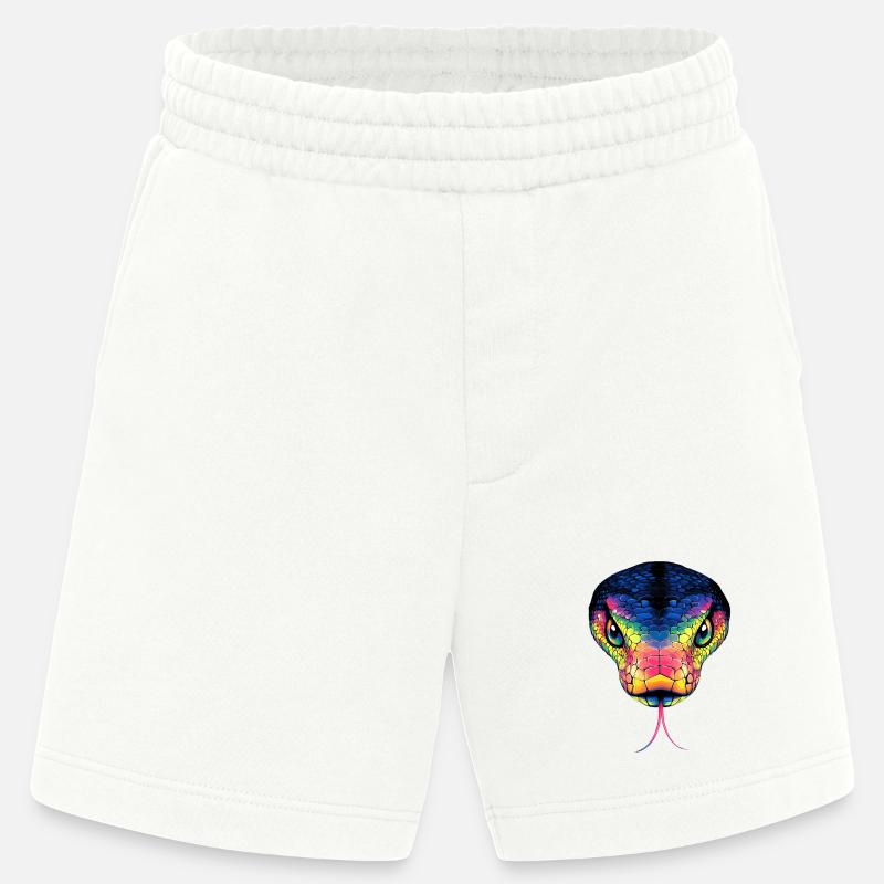 Schlange Python Kobra Mamba Klapperschlange Snake - Heavyweight Shorts - made by SPREAD  - OFF WHITE