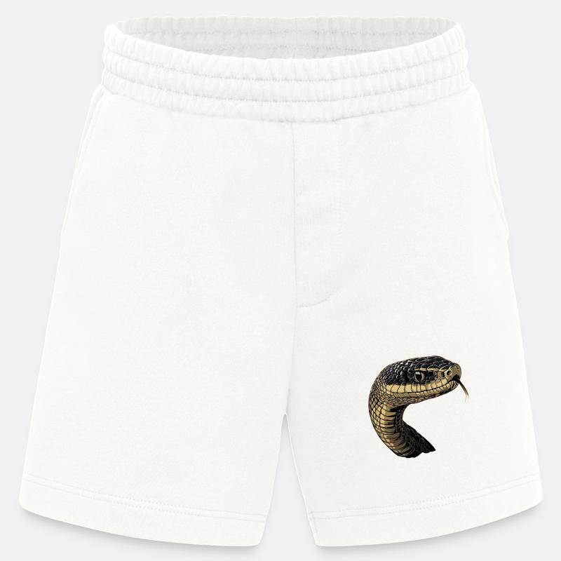 Schlange Python Kobra Mamba Klapperschlange Snake - Heavyweight Shorts - made by SPREAD  - OFF WHITE