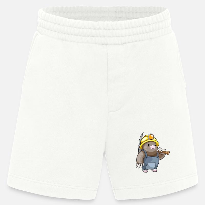 Mole Miner Pickaxe Mining - Heavyweight Shorts - made by SPREAD - OFF WHITE