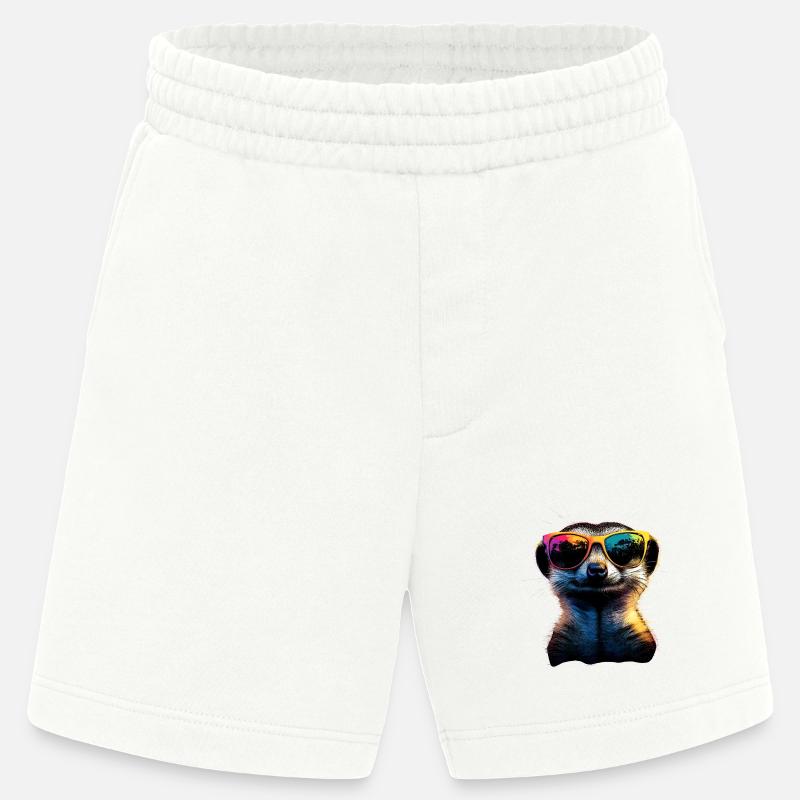 Erdmännchen Sonnenbrille Bunt Süßes Erdmännchen - Heavyweight Shorts - made by SPREAD  - OFF WHITE